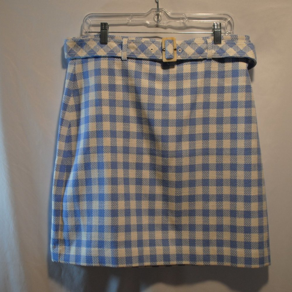 Ann Taylor Gingham Belted A-Line Skirt Size 12- New with tag